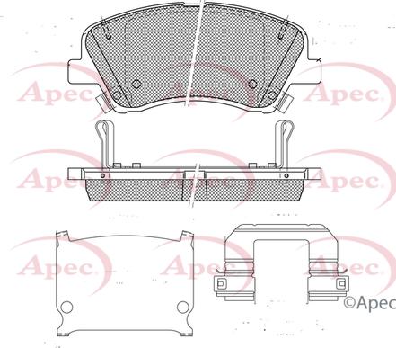 APEC PAD2634 - Kit de plaquettes de frein, frein à disque cwaw.fr