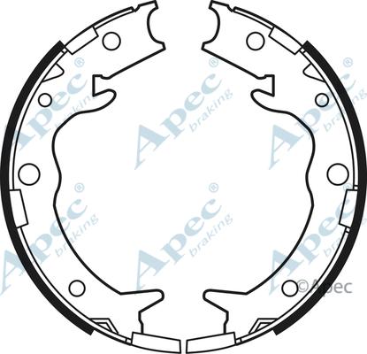 APEC SHU615 - Jeu de mâchoires de frein, frein de stationnement cwaw.fr