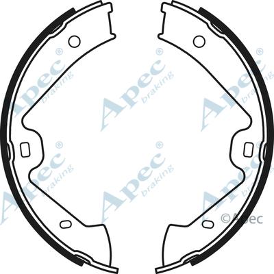 APEC SHU802 - Jeu de mâchoires de frein, frein de stationnement cwaw.fr