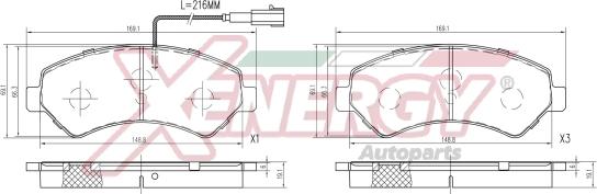 AP XENERGY X40979 - Kit de plaquettes de frein, frein à disque cwaw.fr