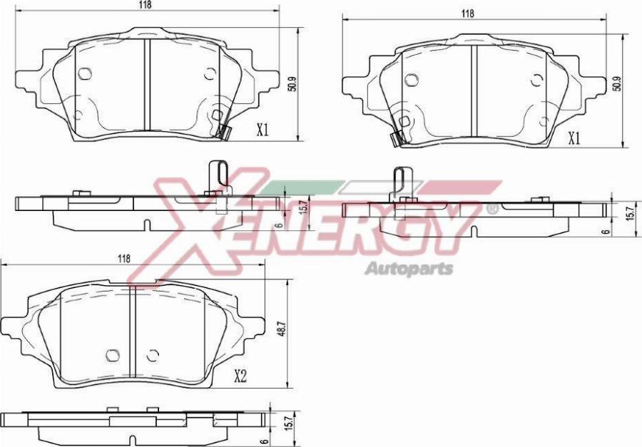 AP XENERGY X41491 - Kit de plaquettes de frein, frein à disque cwaw.fr