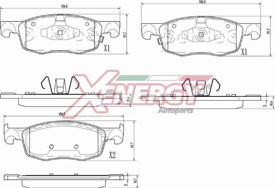 AP XENERGY X41492 - Kit de plaquettes de frein, frein à disque cwaw.fr