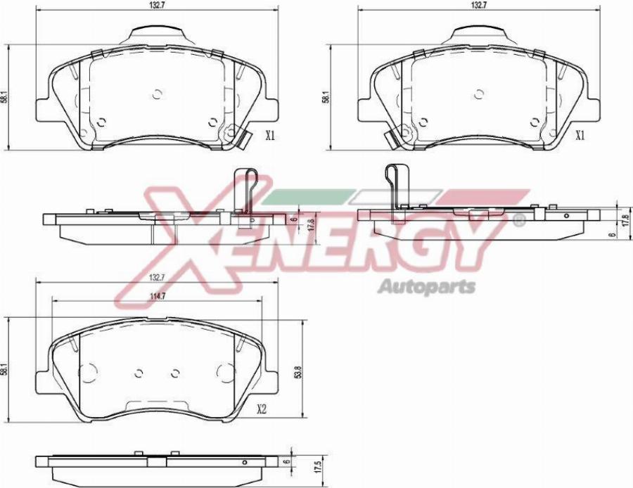 AP XENERGY X41454 - Kit de plaquettes de frein, frein à disque cwaw.fr