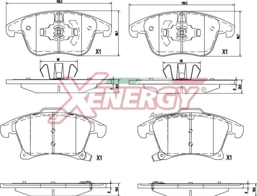 AP XENERGY X41453 - Kit de plaquettes de frein, frein à disque cwaw.fr