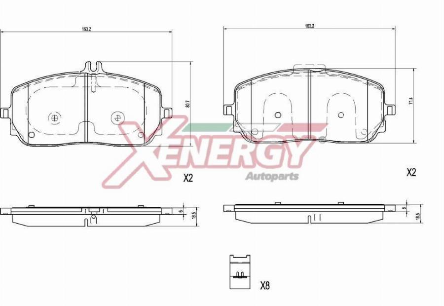 AP XENERGY X41467 - Kit de plaquettes de frein, frein à disque cwaw.fr