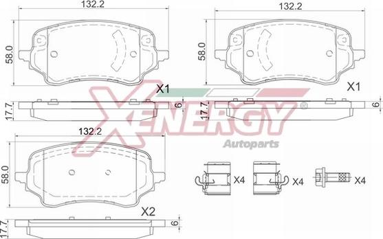 AP XENERGY X41409 - Kit de plaquettes de frein, frein à disque cwaw.fr