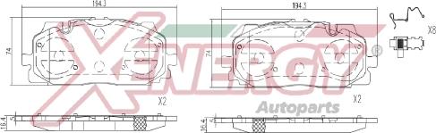 AP XENERGY X41401 - Kit de plaquettes de frein, frein à disque cwaw.fr