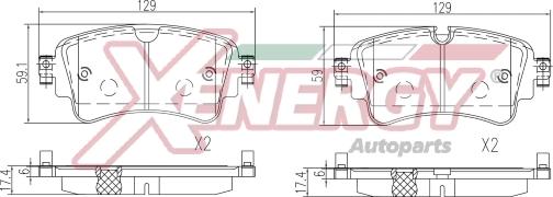 AP XENERGY X41403 - Kit de plaquettes de frein, frein à disque cwaw.fr