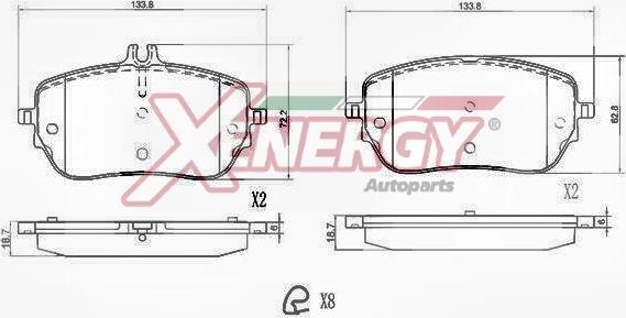 AP XENERGY X41419 - Kit de plaquettes de frein, frein à disque cwaw.fr