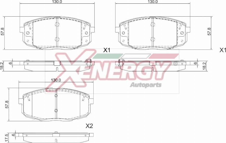 AP XENERGY X41415 - Kit de plaquettes de frein, frein à disque cwaw.fr