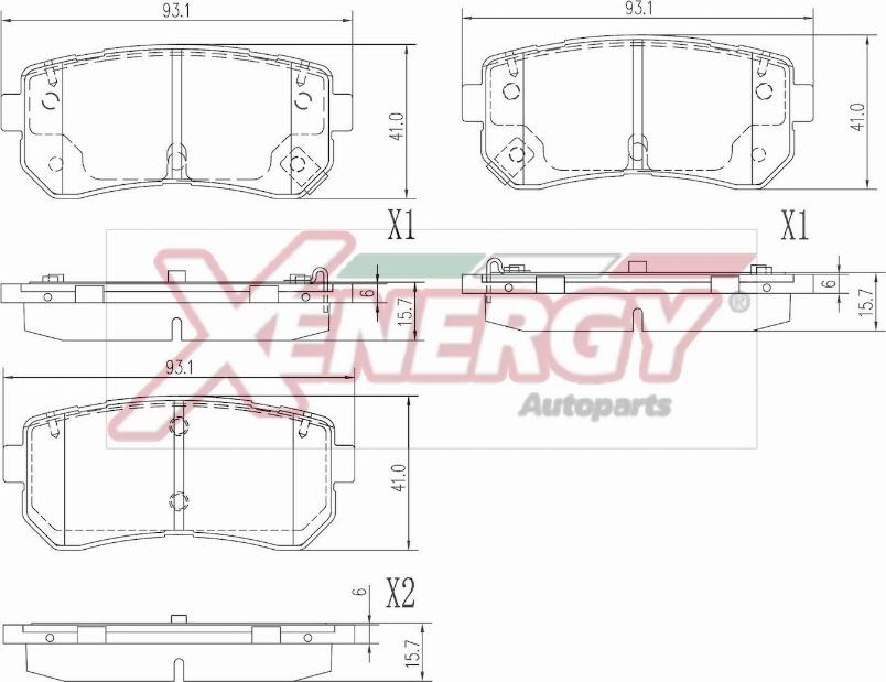 AP XENERGY X41411 - Kit de plaquettes de frein, frein à disque cwaw.fr