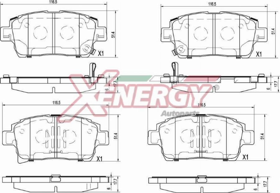 AP XENERGY X41488 - Kit de plaquettes de frein, frein à disque cwaw.fr