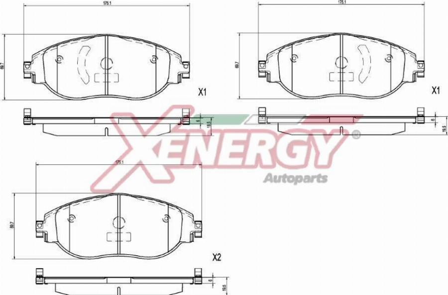 AP XENERGY X41439 - Kit de plaquettes de frein, frein à disque cwaw.fr