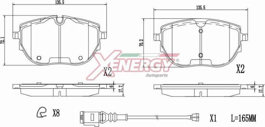 AP XENERGY X41434 - Kit de plaquettes de frein, frein à disque cwaw.fr