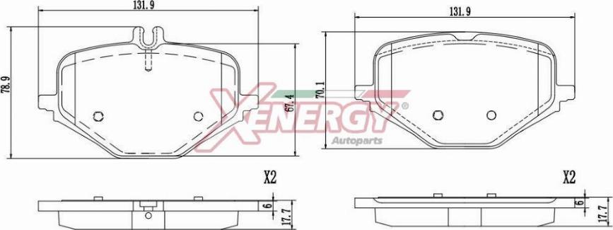 AP XENERGY X41430 - Kit de plaquettes de frein, frein à disque cwaw.fr