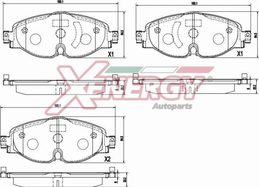 AP XENERGY X41438 - Kit de plaquettes de frein, frein à disque cwaw.fr