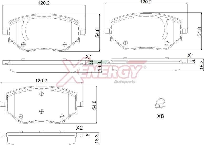 AP XENERGY X41424 - Kit de plaquettes de frein, frein à disque cwaw.fr