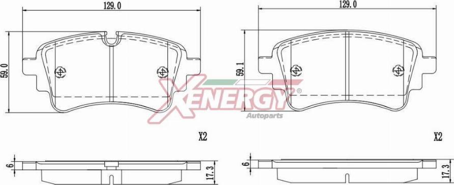 AP XENERGY X41425 - Kit de plaquettes de frein, frein à disque cwaw.fr