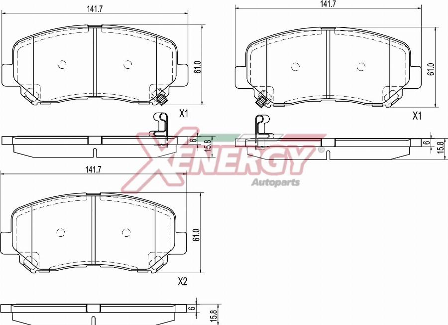 AP XENERGY X41509 - Kit de plaquettes de frein, frein à disque cwaw.fr