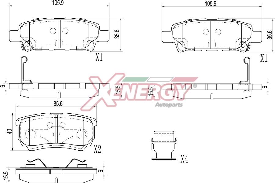 AP XENERGY X41501 - Kit de plaquettes de frein, frein à disque cwaw.fr