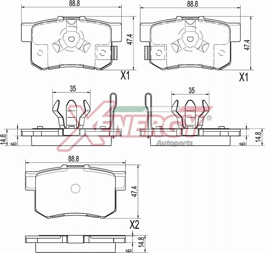 AP XENERGY X41503 - Kit de plaquettes de frein, frein à disque cwaw.fr