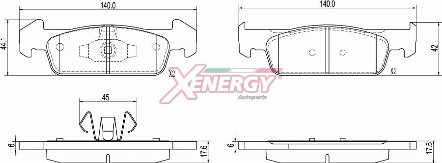 AP XENERGY X41514 - Kit de plaquettes de frein, frein à disque cwaw.fr