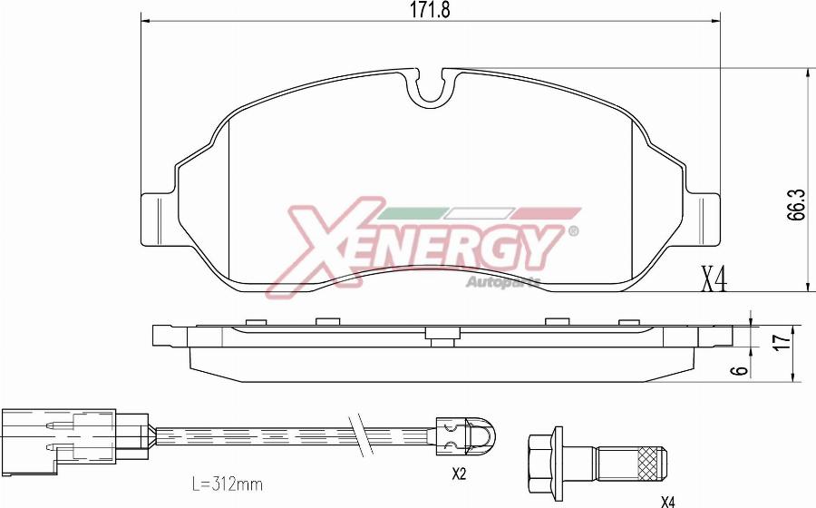 AP XENERGY X41515 - Kit de plaquettes de frein, frein à disque cwaw.fr