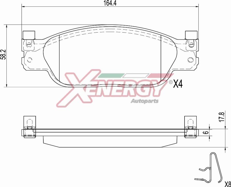 AP XENERGY X41510 - Kit de plaquettes de frein, frein à disque cwaw.fr