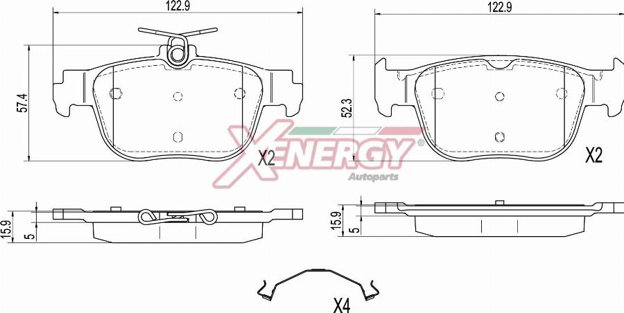 AP XENERGY X41521 - Kit de plaquettes de frein, frein à disque cwaw.fr