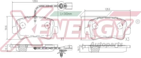 AP XENERGY X41088 - Kit de plaquettes de frein, frein à disque cwaw.fr