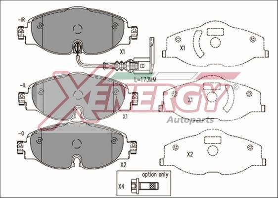 AP XENERGY X41163 - Kit de plaquettes de frein, frein à disque cwaw.fr