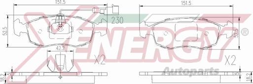 AP XENERGY X41392 - Kit de plaquettes de frein, frein à disque cwaw.fr