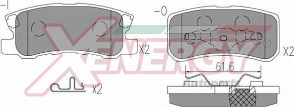 AP XENERGY X41304 - Kit de plaquettes de frein, frein à disque cwaw.fr