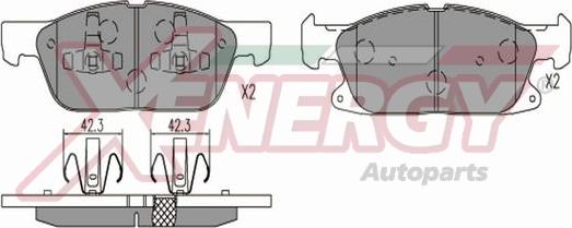 AP XENERGY X41374 - Kit de plaquettes de frein, frein à disque cwaw.fr