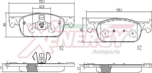 AP XENERGY X41290 - Kit de plaquettes de frein, frein à disque cwaw.fr