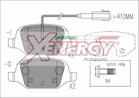 AP XENERGY X41201 - Kit de plaquettes de frein, frein à disque cwaw.fr