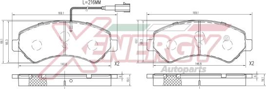 AP XENERGY X41207 - Kit de plaquettes de frein, frein à disque cwaw.fr