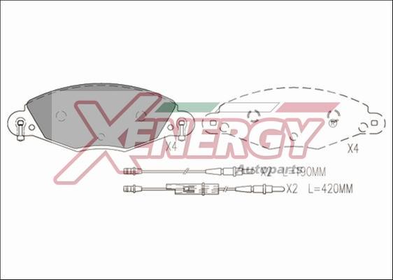 AP XENERGY X41212 - Kit de plaquettes de frein, frein à disque cwaw.fr