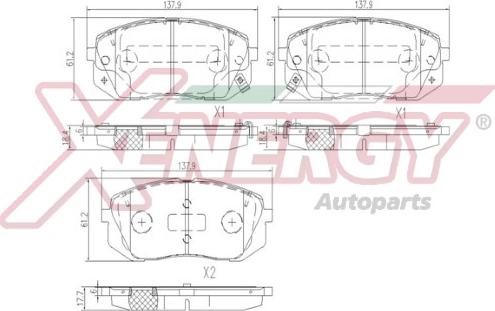 AP XENERGY X41284 - Kit de plaquettes de frein, frein à disque cwaw.fr