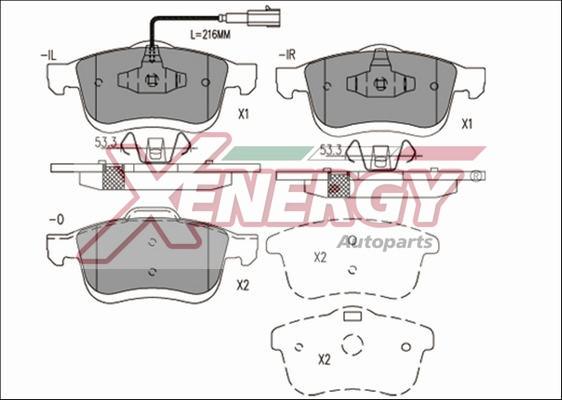 AP XENERGY X41224 - Kit de plaquettes de frein, frein à disque cwaw.fr