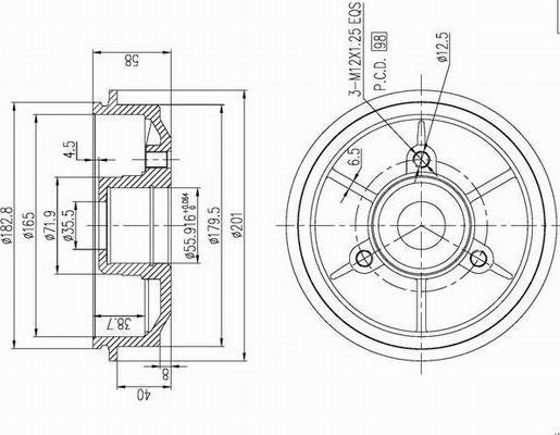 AP XENERGY X654129 - Tambour de frein cwaw.fr