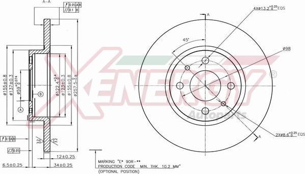 AP XENERGY X601470 - Disque de frein cwaw.fr