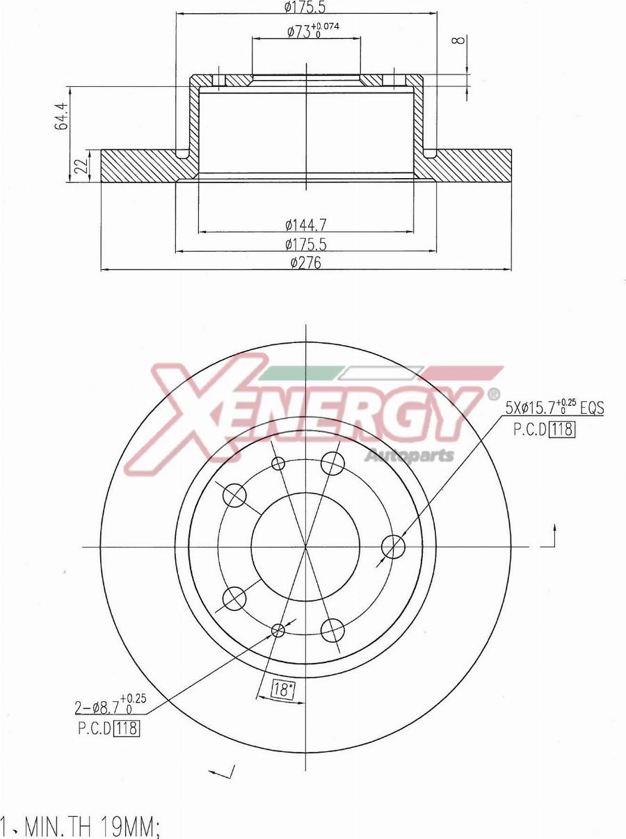 AP XENERGY X601556 - Disque de frein cwaw.fr