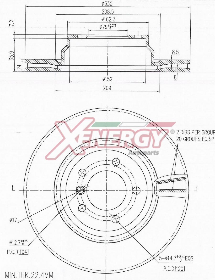 AP XENERGY X602950 - Disque de frein cwaw.fr