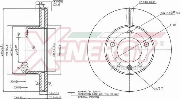 AP XENERGY X602577 - Disque de frein cwaw.fr