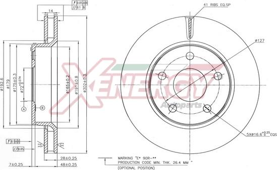 AP XENERGY X602850 - Disque de frein cwaw.fr