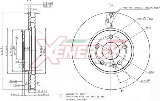 AP XENERGY X602818 - Disque de frein cwaw.fr