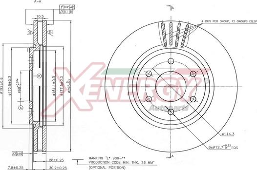 AP XENERGY X602824 - Disque de frein cwaw.fr