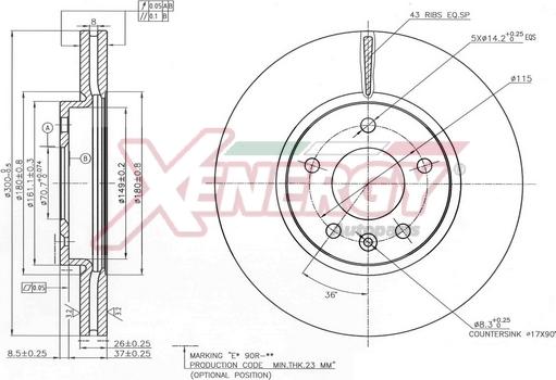 AP XENERGY X602825 - Disque de frein cwaw.fr