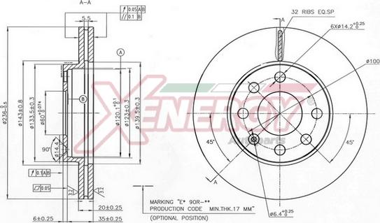 AP XENERGY X602876 - Disque de frein cwaw.fr